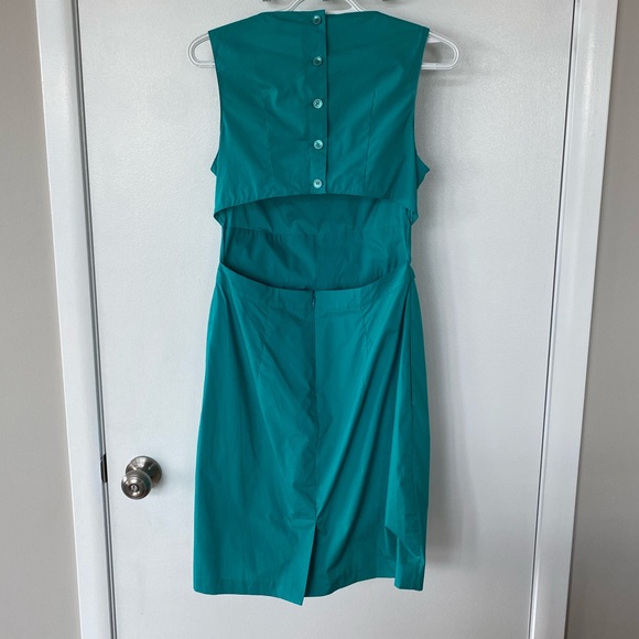 Club Monaco | Teal Cutout Back Dress - Picture 3 of 5